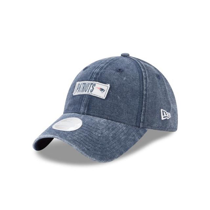 NFL New England Patriots Womens Rugged Tag 9Twenty Adjustable (BEW1191) - Blue New Era Caps